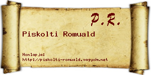 Piskolti Romuald névjegykártya